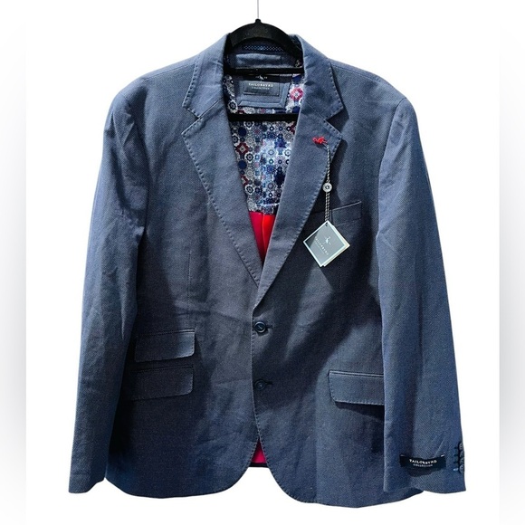 Taylorbyrd NWT Polka Dot Navy Blue White Blazer Size 44R Men's Business $295 - Picture 1 of 8